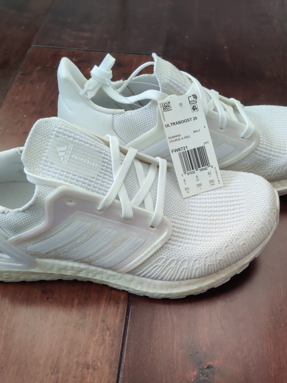 adidas Essentials Men's Ultraboost 20 Running Sneaker FW8721 White Size 8.5